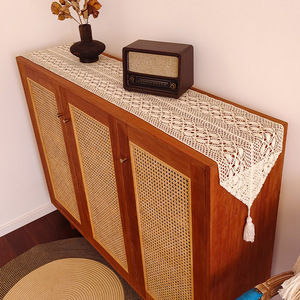 Runner da Tavola Rustico <span class=keywords><strong>Vintage</strong></span> Bianco Stile Semplice con Design Ricamato per Decorazioni Tavola da Pranzo in Stile Fattoria Casa Hotel Matrimonio - Product Image 4