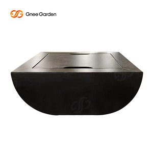 Gnee Garden Modern Stainless Steel <b>Fire</b> <b>Pit</b> Outdoor Bioethanol Heater with <b>Fire</b> Glass Eco-Friendly Freestanding Design - Product Image 2