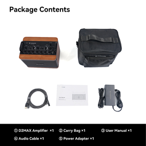 Amplificateur de <span class=keywords><strong>guitare</strong></span> électrique Musiccube D2MAX avec deux haut-parleurs intégrés de 4 pouces, amplificateur de pratique miniature portable, accessoire d'instrument de musique - Product Image 4