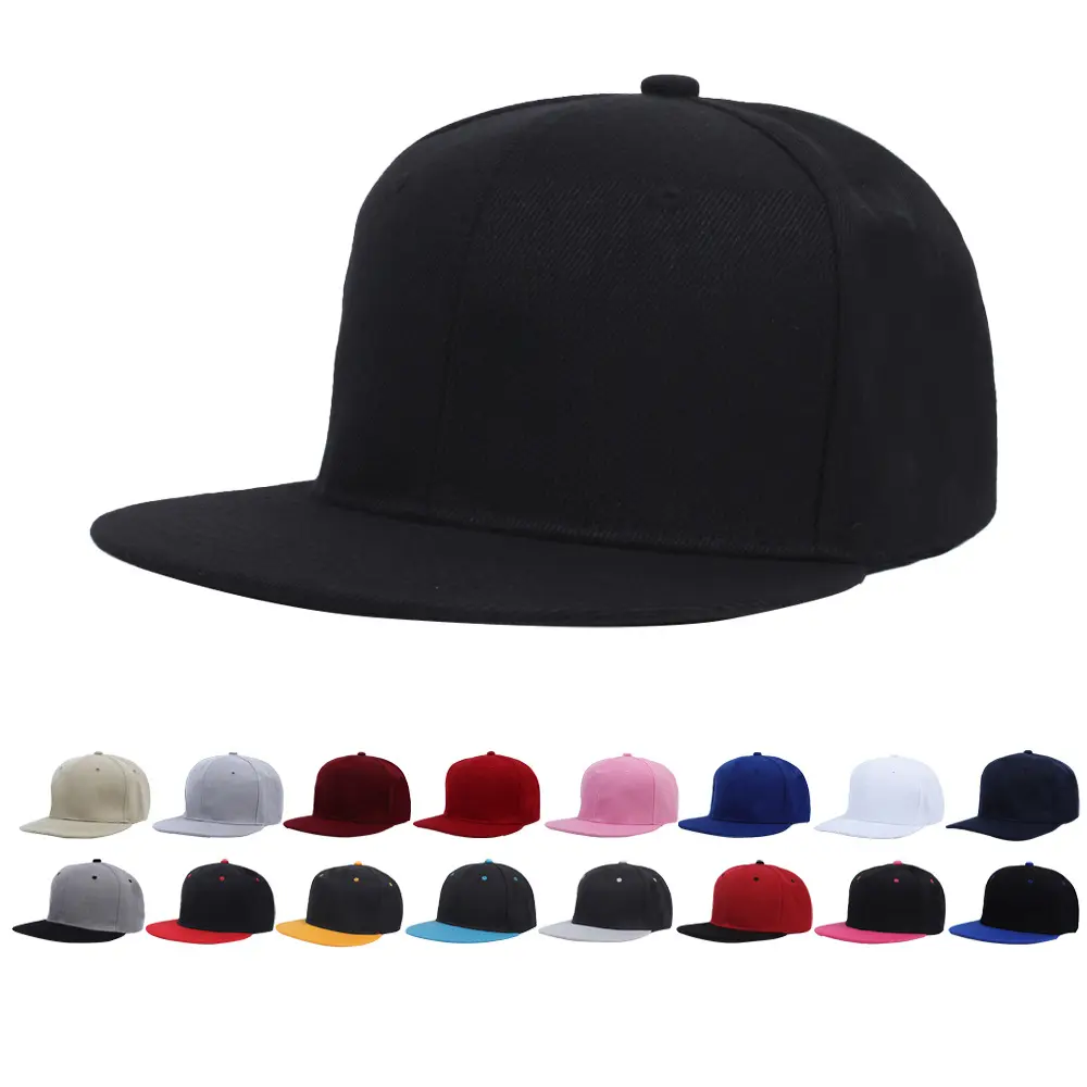 Siyah düz boş Snapback kap şapka özel nakış Logo kap şapka tedarikçiler düz ağız kamyon şoförü kapaklar erkekler için
