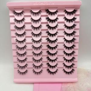 H22 20 paires de faux <span class=keywords><strong>cils</strong></span> de vison 3D faux <span class=keywords><strong>cils</strong></span> naturels dramatiques moelleux doux vaporeux Volume croisé outils de maquillage de <span class=keywords><strong>cils</strong></span> réutilisables - Product Image 2