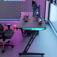 Table de jeu intelligente DeChuan en forme de Z, bureau de jeu en bois pour chambre à coucher, meuble long avec assemblage requis