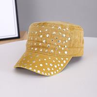 Gorra de béisbol vintage de algodón lavado con remaches metálicos europeos, unisex, personalizada, en stock, al por mayor, para adultos