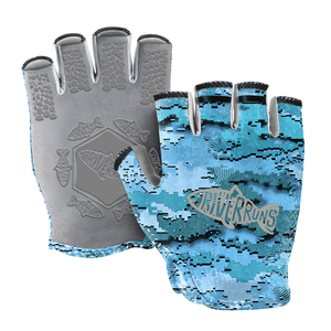 Gants de pêche à la mouche personnalisés en gros, sans doigts, protection solaire UV50+, respirants, en Spandex, avec poignées antidérapantes et extensibles - Product Image 4