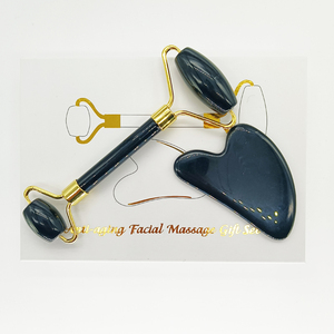 Rullo di <span class=keywords><strong>Giada</strong></span> e Gua Sha in <span class=keywords><strong>Pietra</strong></span> Naturale per Massaggio <span class=keywords><strong>Viso</strong></span> Beauty di Grande Successo con Scatola - Product Image 5