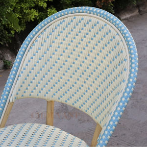 Terrasse Chaises empilées en rotin osier français <span class=keywords><strong>Paris</strong></span> <span class=keywords><strong>Bambou</strong></span> Jardin Chaises bistro Chaises de <span class=keywords><strong>bar</strong></span> bistrot Mobilier extérieur en aluminium - Product Image 4