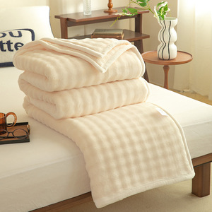 Couverture en flanelle en gros pour la maison et le bureau, couverture douce en fausse fourrure <span class=keywords><strong>de</strong></span> lapin pour la sieste, couverture <span class=keywords><strong>de</strong></span> climatisation en flanelle polaire personnalisable - Product Image 2