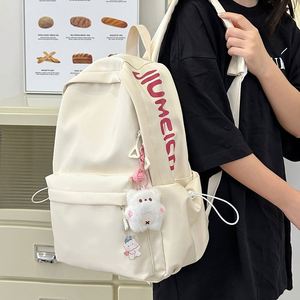 Women's Casual Stylish Versatile Student <b>School</b> <b>Backpack</b> with Letter Print Design Breathable Large Capacity & Polyester Lining - Product Image 1