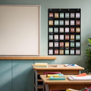 Cell Phone Holder Pocket Chart 36 <b>Numbered</b> Slots Hanging Organizer For Classroom Storage Behind <b>Doors</b> On Walls Rectangle Plastic - Product Image 2