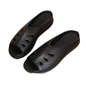 Sandales compensées respirantes en PU souple pour femme, idéales pour la maison et l'extérieur, parfaites pour l'été transfrontalier - Product Image 5