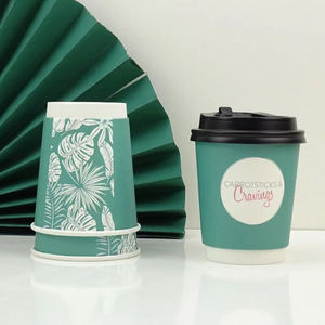 Gobelets à café jetables écologiques personnalisés, eau minérale, tailles 8oz-16oz, construction en papier à double paroi, impression de logo personnalisée - Product Image 3