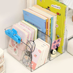 Transparent Desk Book Stand Acrylic Storage Box Document Organizer For Student Office Use - Product Image 3