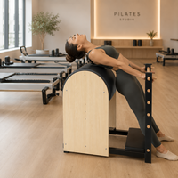 Corrigeur de posture Celux Pilates Ladder Barrel en bois d'érable avec résistance réglable pour étirements du dos, usage professionnel en studio et bien-être