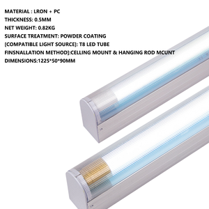 Portalampada G13 per Plafoniere, Supporto per Lampade <span class=keywords><strong>da</strong></span> 4ft e 2ft, Diffusore Trasparente in Alluminio 0.8mm 1mm, Lampada Anti-polvere e Anti-zanzare per Tubi LED T8 - Product Image 2