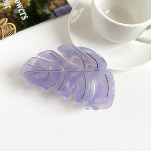 Fermaglio per Capelli Grande in Acetato Ispirato alle Foglie della Foresta, 9,5 CM, Elegante Accessorio per Capelli da <span class=keywords><strong>Donna</strong></span> e Ragazza per Uso Quotidiano - Vendita all'Ingrosso - Product Image 4