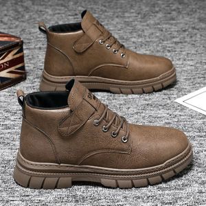 Nouvelles Chaussures Cargo Montantes Rétro pour Hommes 2026 – Style Gentleman Simple, Confortables, Souples, Antidérapantes, Fermeture Éclair, Tissu Fly Knit Tendance - Product Image 2