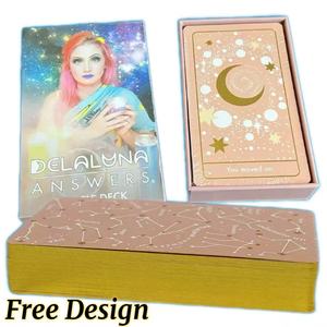 Cartes de tarot en feuille d'or, cartes <span class=keywords><strong>oracle</strong></span> laser, cartes spirituelles de méditation avec papier offset et impression offset, emballage en boîte cadeau - Product Image 1