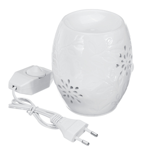 Electronic Ceramic Aromatherapy Sleep Yoga Aroma Oil Scented Candle Burner <strong>Wax</strong> <strong>Melt</strong> Warmer Night Lamp EU/<strong>UK</strong> Plug - Product Image 1