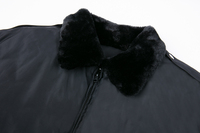 Chaqueta Bomber Acolchada con Cuello de Forro Polar y Cierre de Cremallera, Bolsillos Dobles con Parche, Abrigo de Invierno para Trabajo, Logotipo Personalizado para Uniformes de Seguridad y Personal de Propiedades