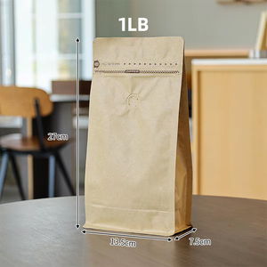 Sacs à café en papier kraft brun avec fermeture éclair, en stock, 1/4LB, 1/2LB, 1LB, 2LB, recyclables, fond plat, pour le stockage alimentaire - Product Image 4