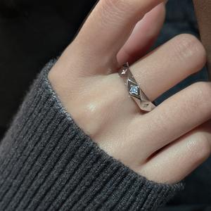 European American Style S925 Pure Silver Diamond Ring Light Luxury Fashionable Simple Personalized Design Cross-Border Product - Product Image 2