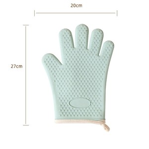 Guantes para horno de silicona verde menta de 27 cm, resistentes al calor, para horno - Product Image 2