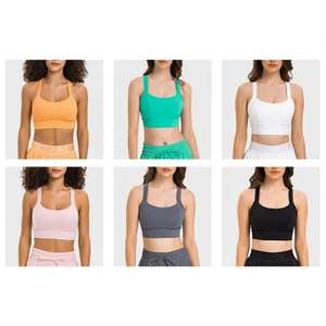 Venta al por mayor de transferencia de calor de impresión de alta calidad Yoga Running Wear Ice Feeling Fitness Workout Open Back Sujetador deportivo para las mujeres - Product Image 5
