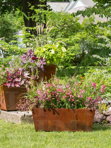 Jardinière en acier Corten patio extérieur et jardin pot de fleurs - Product Image 6