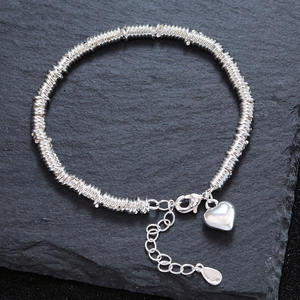 Pulsera de Bambú con Plata 925 y Jadeíta, Brazaletes para Mujer, Anillo de Mano, Brazalete de Alta Calidad, Rosario de Plata 925 - Product Image 1