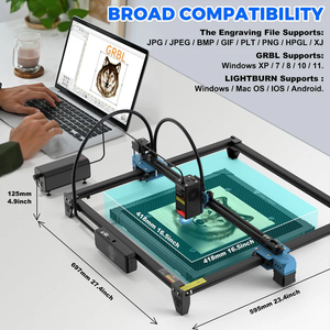 TWOTREES TTS <span class=keywords><strong>20W</strong></span> Graveur <span class=keywords><strong>laser</strong></span> portable Mini machine à graver pour usage domestique Artisanat Hobby Bois Métal et matériaux acryliques - Product Image 4
