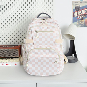 New export plaid <b>backpack</b> <b>large</b> capacity simple lightweight student schoolbag daily commute travel <b>backpack</b> - Product Image 6