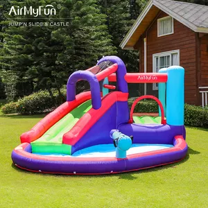Airmyfun harga pabrik Bouncer tiup Mini untuk anak-anak, rumah Bouncer Dengan Kolam bola untuk permainan luar ruangan kecil balita harga pabrik