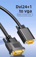 Câble vidéo DVI vers VGA, DVI 24+1 broches mâle, cordon DVI vers VGA 15 broches pour connecter un ordinateur, un moniteur, un écran, un projecteur