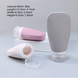 90ML Portable Reusable Silicone Squeeze Travel Shampoo <b>Bottle</b> Squeeze Lotion Cosmetic Body Wash Storage Container Travel <b>Bottles</b> - Product Image 3