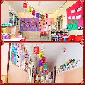 Hoa Trung thu Lễ hội trang trí đèn lồng Nhật Bản Đèn Lồng Giấy Trung Quốc nhiều màu treo đèn lồng với đèn - Product Image 6