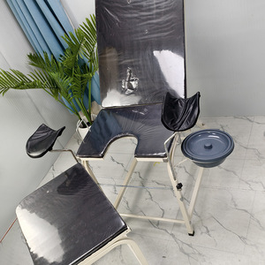 Table d'examen féminine en acier inoxydable 304 noir, chaise médicale avec dossier réglable pour usage clinique - Product Image 2