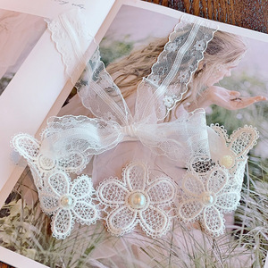 Diadema de Encaje con Flores para Bebé, Nueva Serie 2025, Correa con Flores de Perla Inmortal, Diadema Suave y Elástica para Bebé, Accesorios para el Cabello - Product Image 3