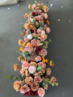 Chemin de table en fleurs artificielles de haute qualité, chemin de table en soie, chemins de table pour escaliers, chemins de table pour allées de mariage