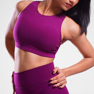 Soutien-gorge de sport sans coutures pour femme, maintien élevé, bande de soutien large, dos en maille respirante, grande taille, couleur unie, personnalisable, tricoté pour l'été - Product Image 5