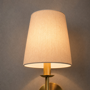 Light Luxury Tapered Cloth Shade <b>Wall</b> <b>Sconce</b> Golden Metal <b>Wall</b> Lamp For Villa Hotel Interior - Product Image 5