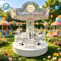 Manège intérieur portable à 6 places pour enfants, type carrousel, pour petites foires et courses