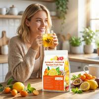 Kumquat, citroen, passievrucht gezondheidsthee zakjes, cafeïnevrij, natuurlijke vitamine C, citrus, tropisch fruit, kruidenthee, individueel verpakt