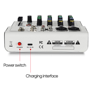 Mezclador de Audio de 4 Canales A4-USB, Consola de Sonido Portátil con Alimentación Phantom de 48V, Entrada USB para Transmisión en Vivo y Grabación Casera - Product Image 6