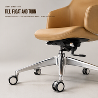 Chaise pivotante en cuir PU durable au design moderne pour bureau, bureau à domicile et atelier, hauteur réglable et fonction d'inclinaison