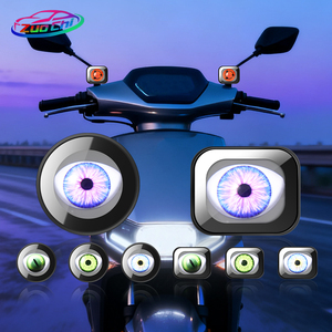 שלט רחוק RGB LED עיני שטן לאופנועים, עמיד למים, תאורת LED רב-מצבי, אור עין שטן מהבהב, מנורת מראה אחורית - Product Image 1