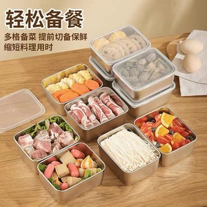 Boîte de conservation alimentaire en acier inoxydable de style japonais, qualité alimentaire, boîte de rangement pour réfrigérateur/congélateur, boîte à lunch pour fruits, pique-nique - Product Image 3