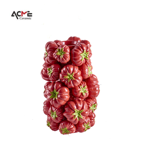 Vase à fruits rond en céramique moderne européen simple et Art déco, décorations d'intérieur, ornements, vase à tomates - Product Image 6