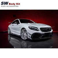 Pare-chocs avant semi-carbone pour Mercedes-Benz Classe C W205 C63 Coupé 2014-2021, accessoires auto, kit carrosserie avec pare-chocs avant