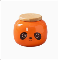 Urne funéraire en céramique pour animaux de compagnie, motif panda mignon, avec couvercle en bambou, hermétique, mini urne commémorative pour cendres d'animaux, pour oiseaux, perroquets, hamsters, petits chiens, chats