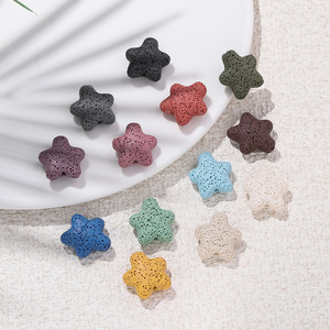 Perles en pierre de lave colorées en forme d'étoile, perles en vrac, perles de roche, pierres précieuses <span class=keywords><strong>volcaniques</strong></span> pour la fabrication de boucles d'oreilles, bracelets, colliers et bijoux - Product Image 3